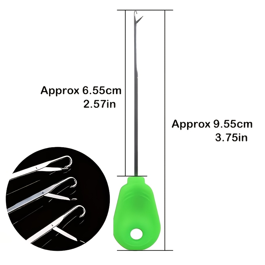 Freshwater Fishing Kit - 3Pcs Green Handle Fishing Bait Needles,