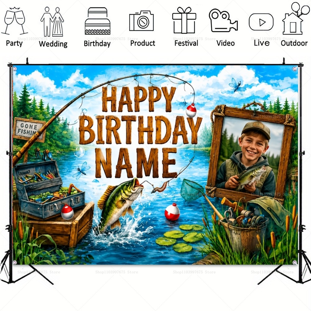 Custom Name Photo fishing-them - đánh giá và giá Fishing Equipment Kids